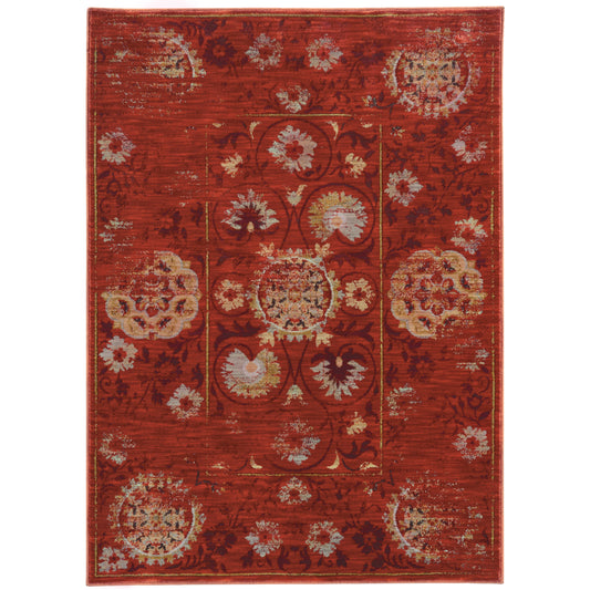 Sedona Red Gold Traditional Oriental Indoor Rug