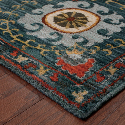 Sedona Teal Multi Bohemian Floral Indoor Rug