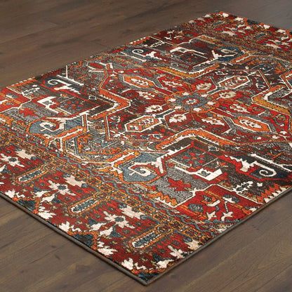 Sedona Red Orange Tribal Southwest/Lodge Indoor Rug