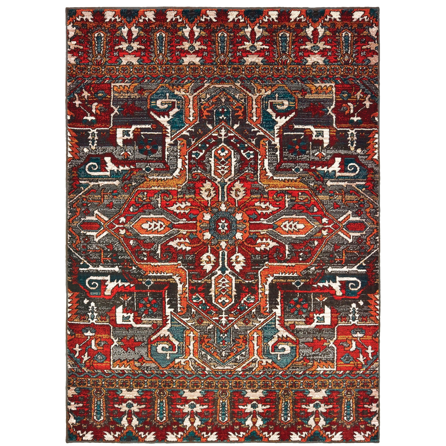 Sedona Red Orange Tribal Southwest/Lodge Indoor Rug