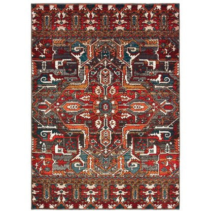 Sedona Red Orange Tribal Southwest/Lodge Indoor Rug