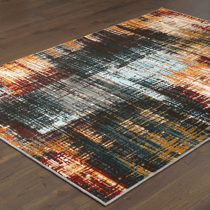 Sedona Blue Gold Modern & Contemporary Abstract Indoor Rug