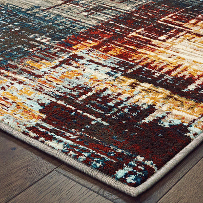 Sedona Blue Gold Modern & Contemporary Abstract Indoor Rug