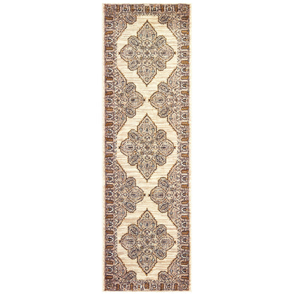 Sedona Ivory Gold Bohemian Oriental Indoor Rug