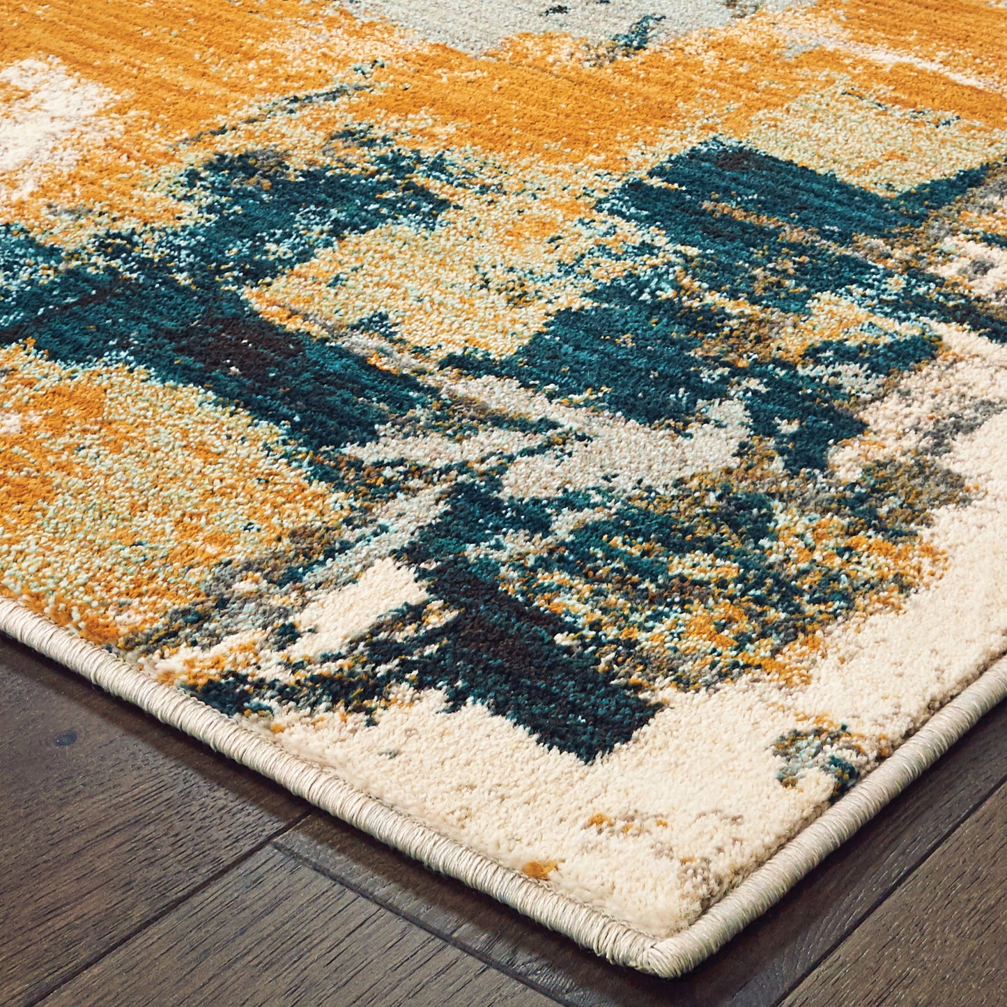 Sedona Blue Gold Modern & Contemporary Abstract Indoor Rug