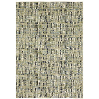 Seneca Green Blue Industrial Striped Indoor Rug