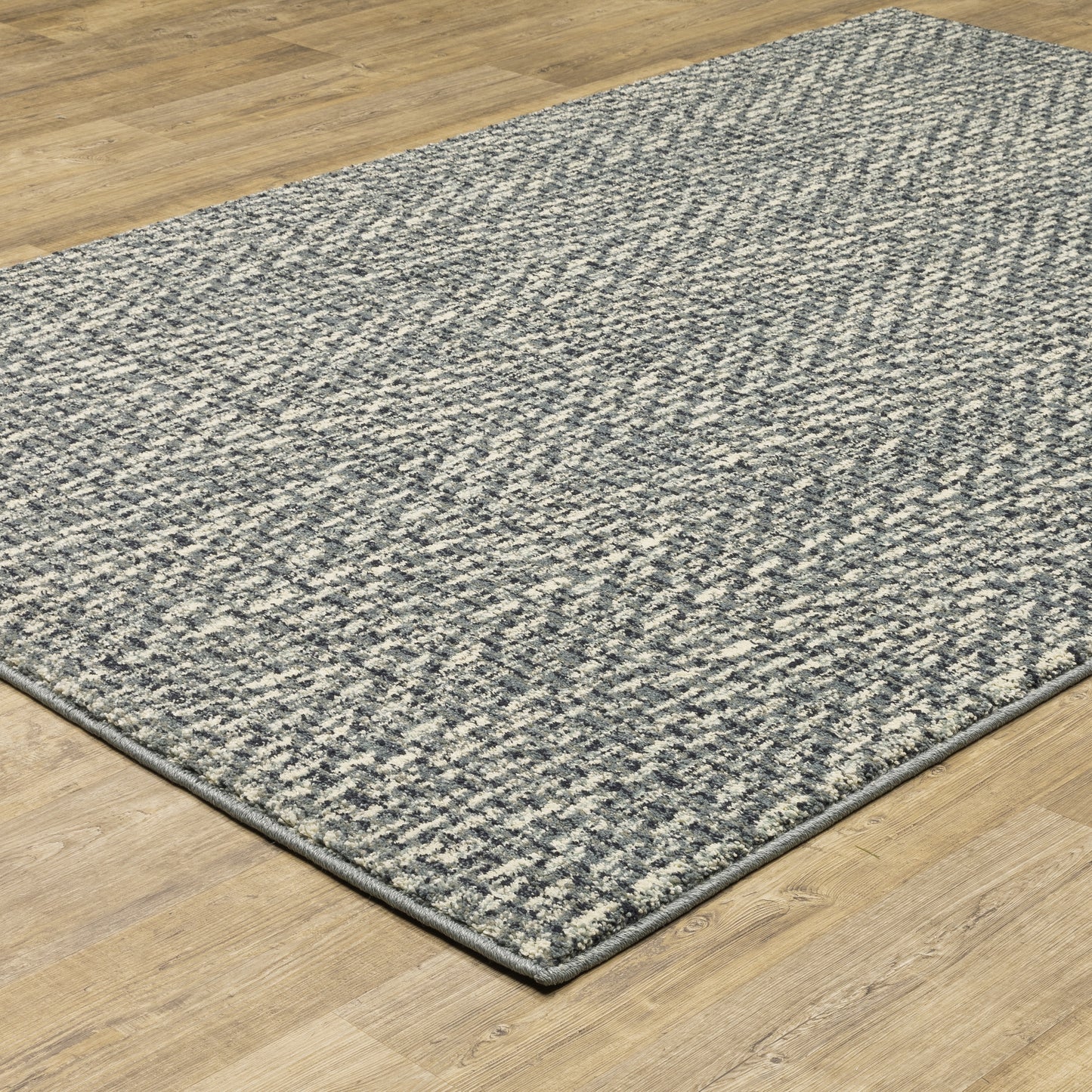 Seneca Blue Ivory Industrial Tweed Indoor Rug