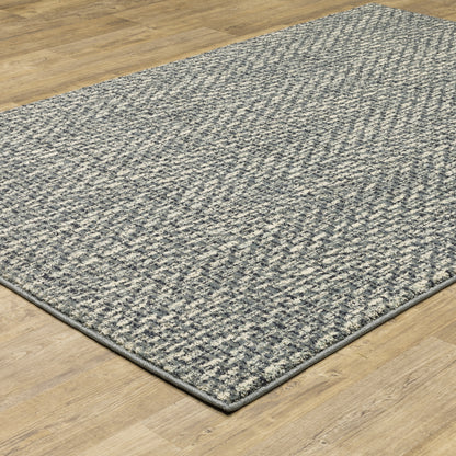 Seneca Blue Ivory Industrial Tweed Indoor Rug