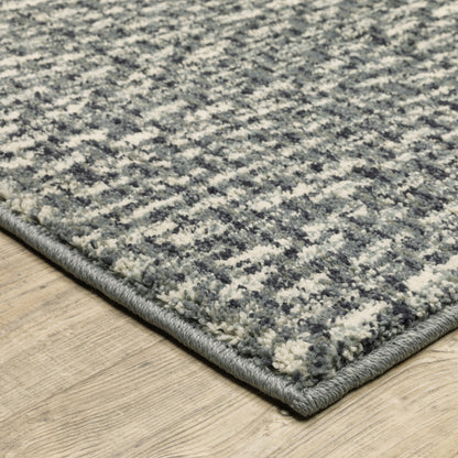 Seneca Blue Ivory Industrial Tweed Indoor Rug