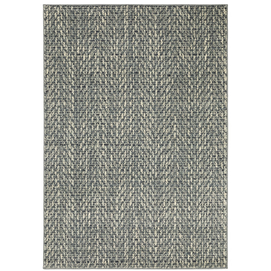 Seneca Blue Ivory Industrial Tweed Indoor Rug