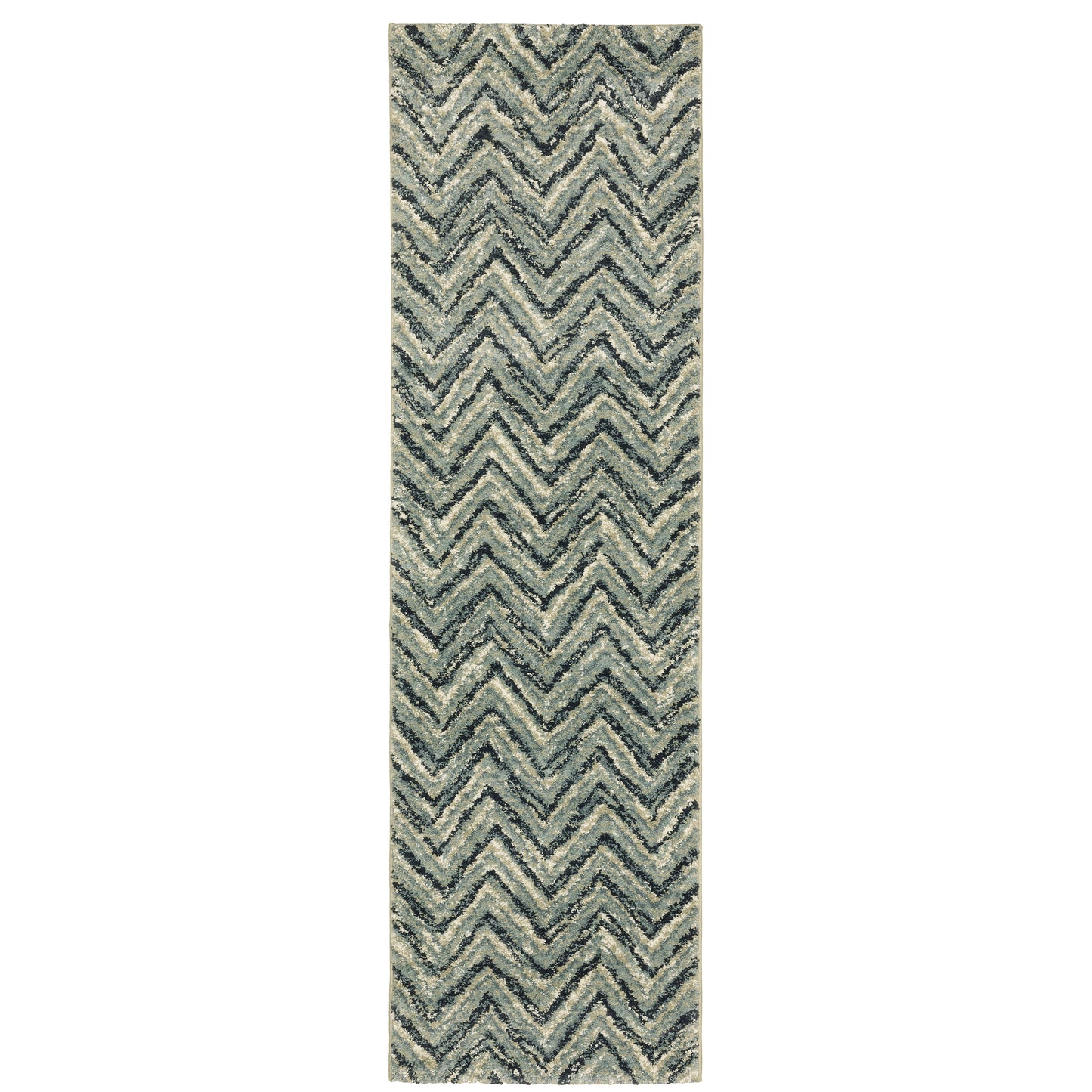 Seneca Blue Light Blue Industrial Chevron Indoor Rug