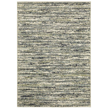 Seneca Blue Green Industrial Striped Indoor Rug