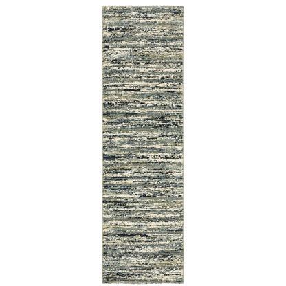 Seneca Blue Green Industrial Striped Indoor Rug