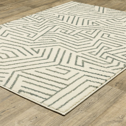 Seneca Beige Grey Modern & Contemporary Geometric Indoor Rug