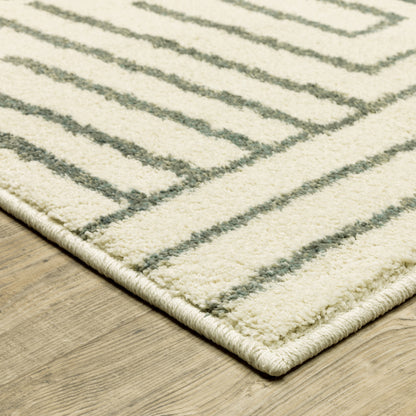 Seneca Beige Grey Modern & Contemporary Geometric Indoor Rug