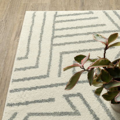 Seneca Beige Grey Modern & Contemporary Geometric Indoor Rug