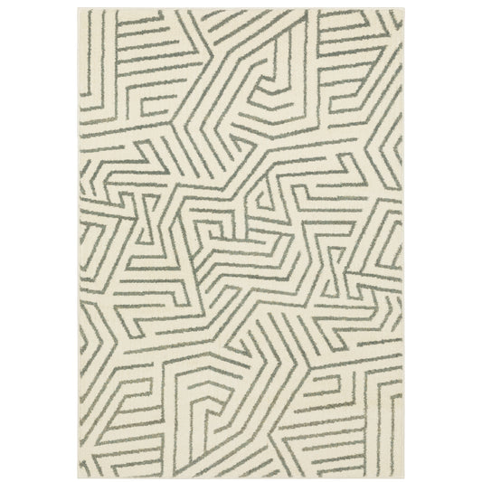 Seneca Beige Grey Modern & Contemporary Geometric Indoor Rug