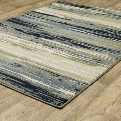 Seneca Blue Green Modern & Contemporary Abstract Indoor Rug