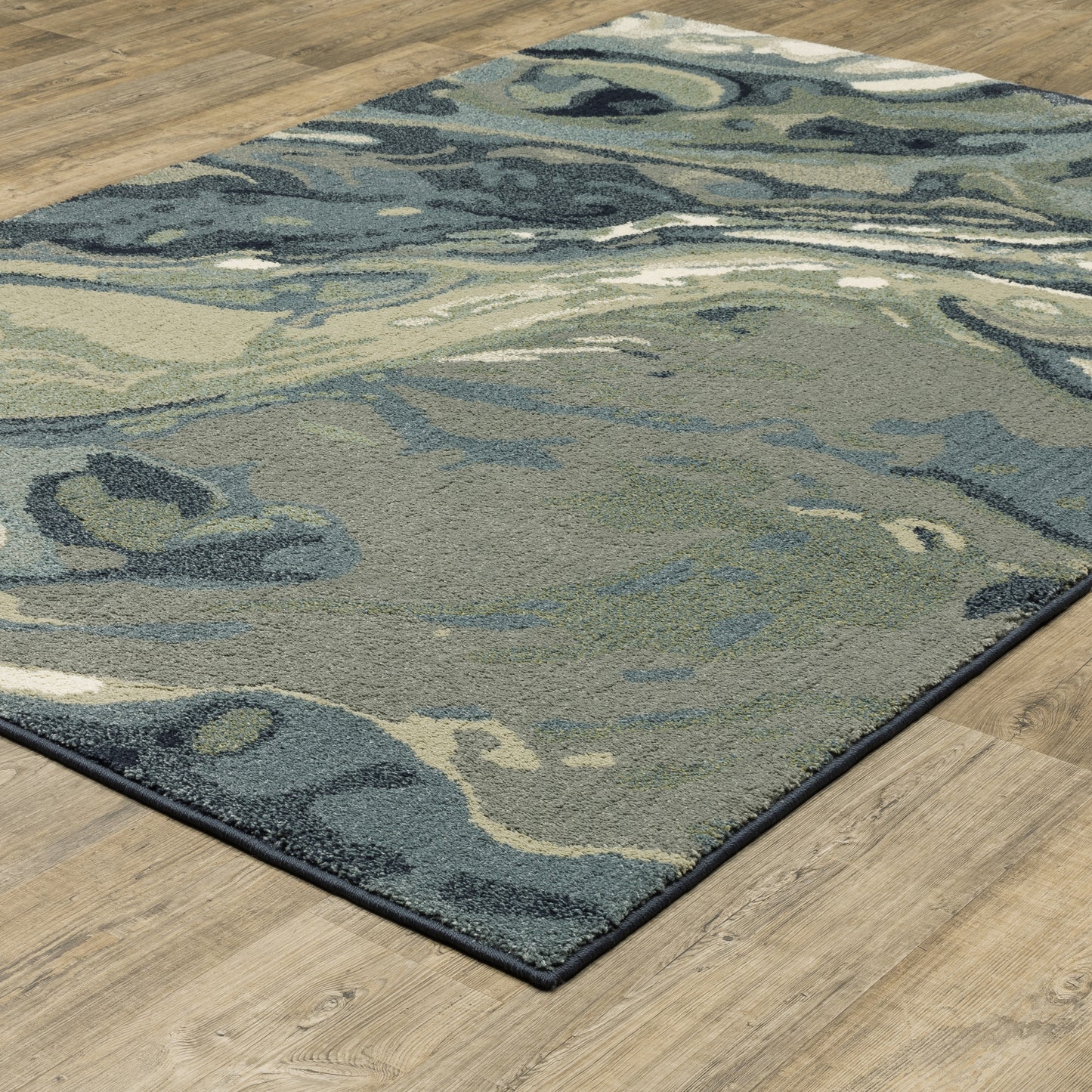 Seneca Blue Sage Industrial Abstract Indoor Rug