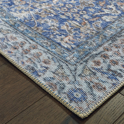 Sofia Blue  Bohemian Oriental Indoor Rug