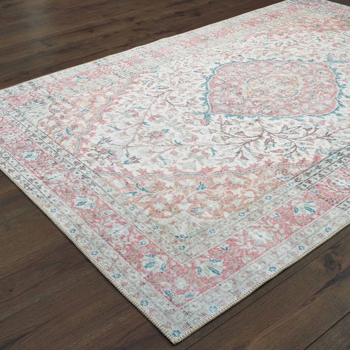 Sofia Ivory Pink Bohemian Oriental Indoor Rug