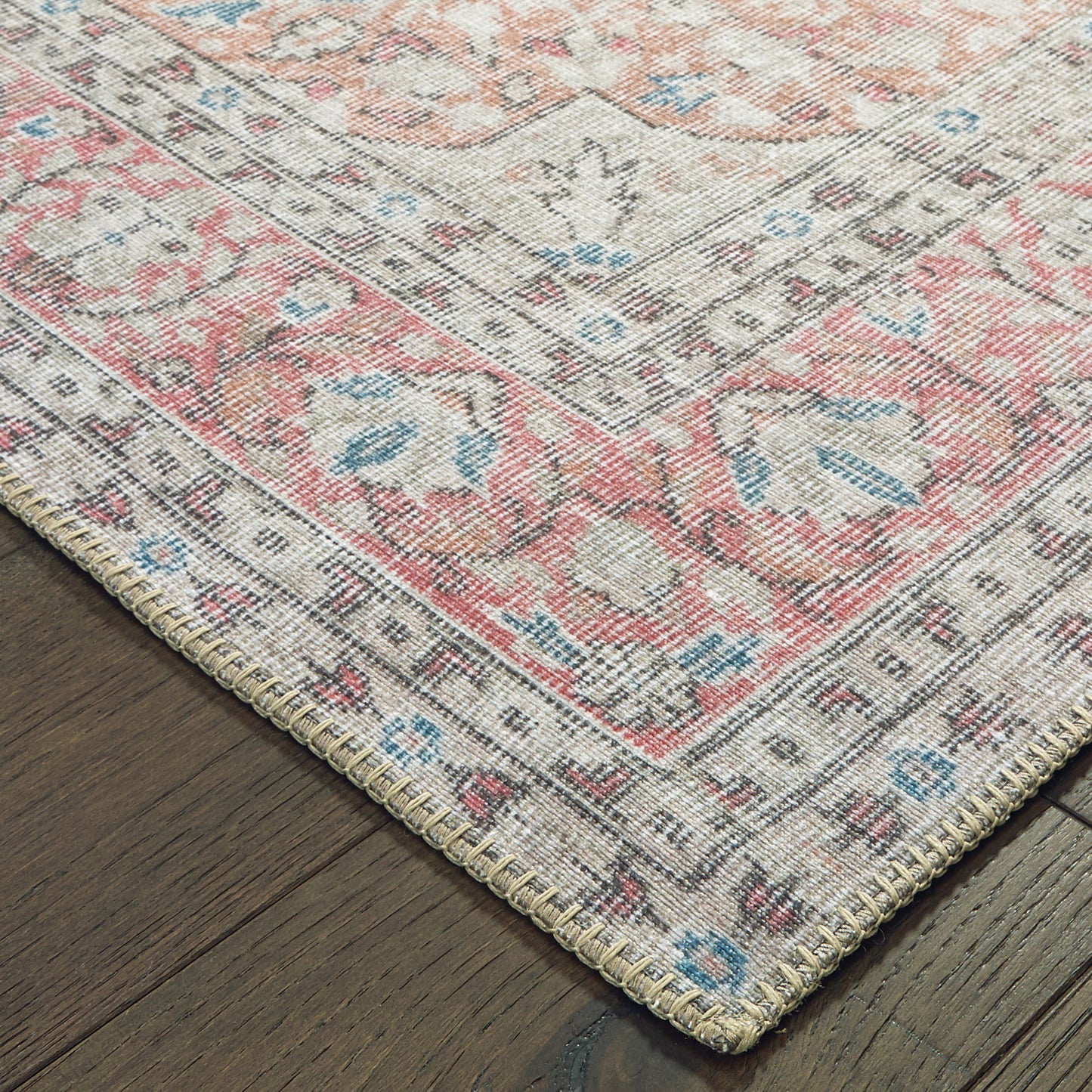 Sofia Ivory Pink Bohemian Oriental Indoor Rug