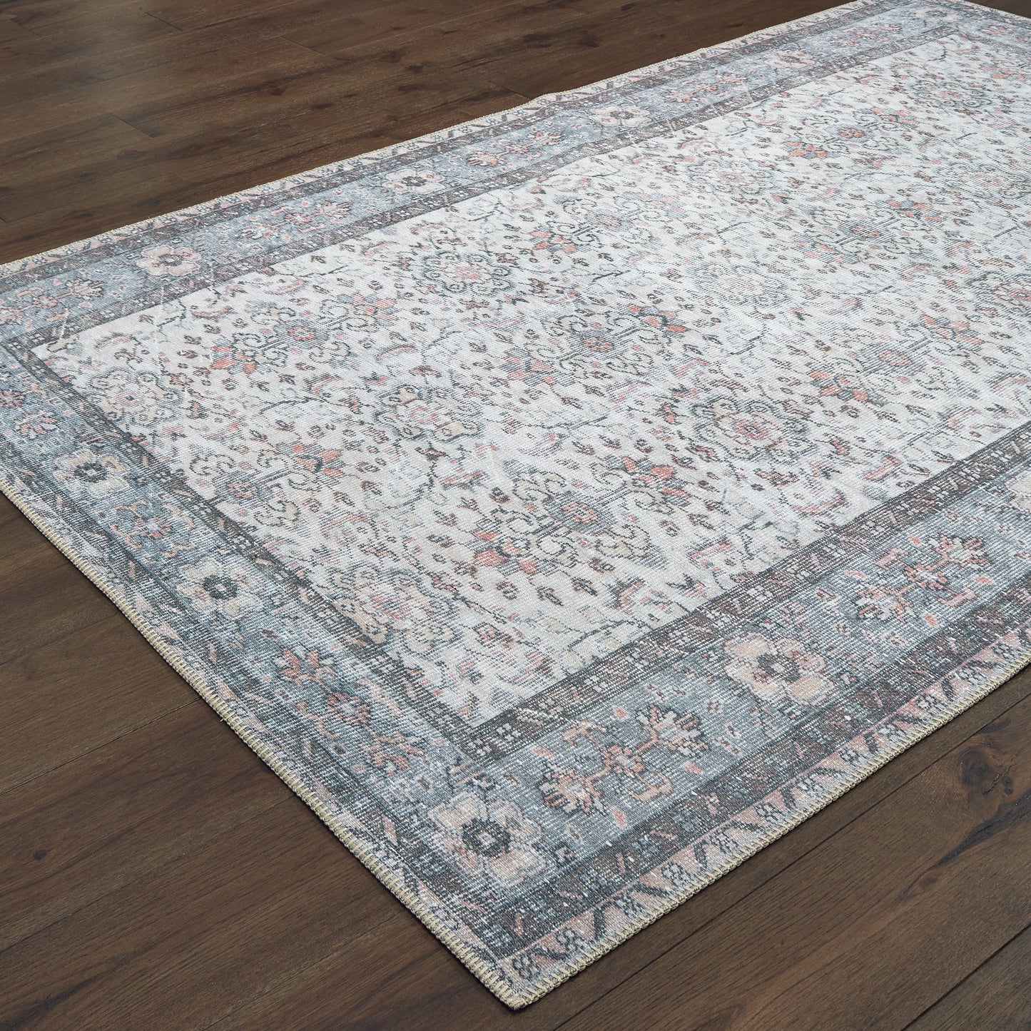 Sofia Ivory Blue Bohemian Oriental Indoor Rug