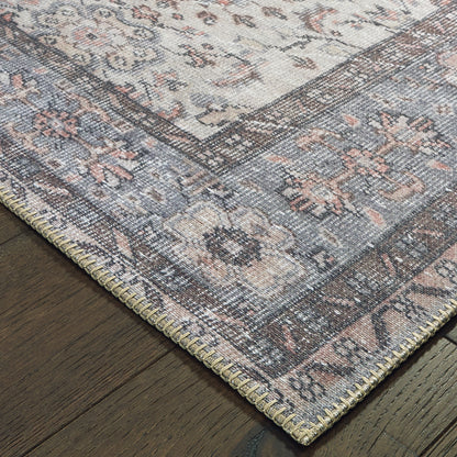 Sofia Ivory Blue Bohemian Oriental Indoor Rug