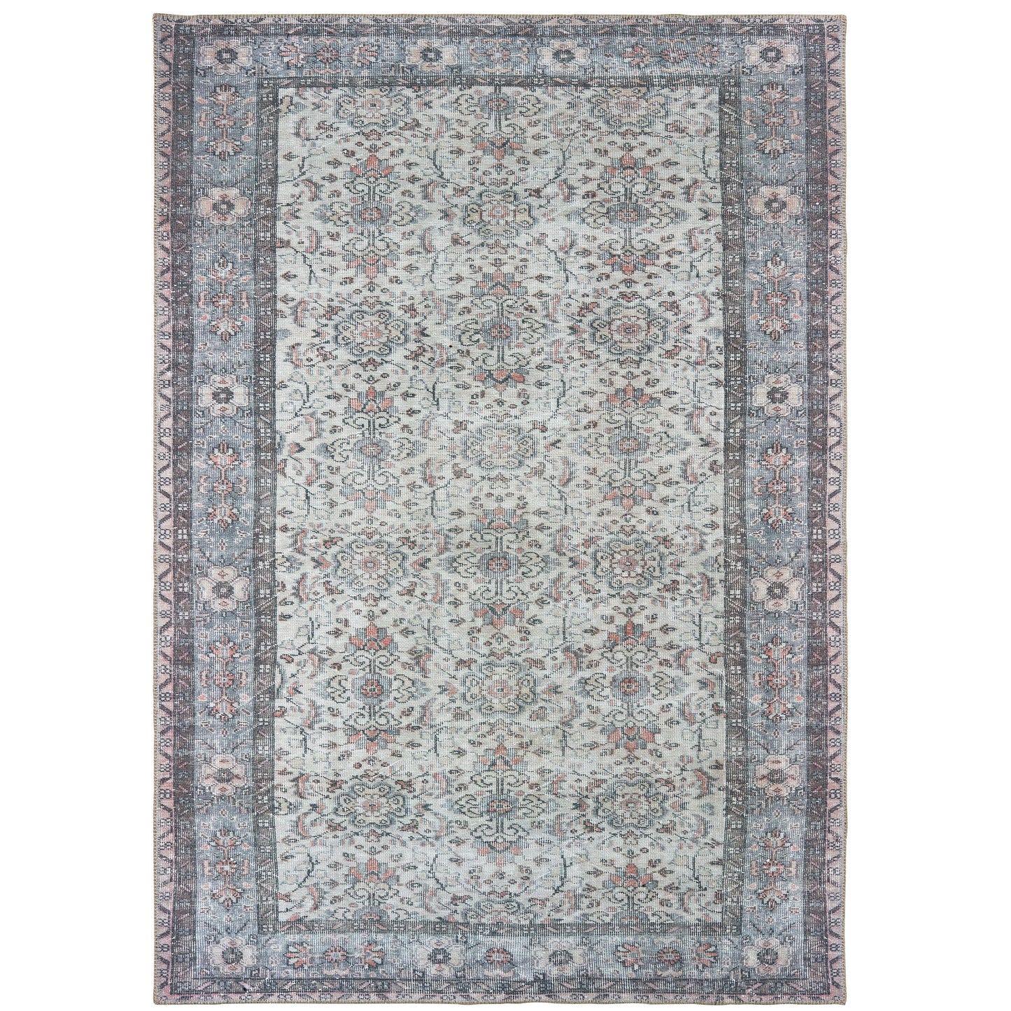 Sofia Ivory Blue Bohemian Oriental Indoor Rug