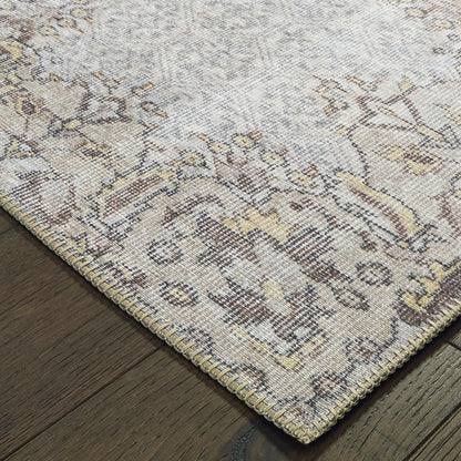 Sofia Grey Gold Bohemian Oriental Indoor Rug