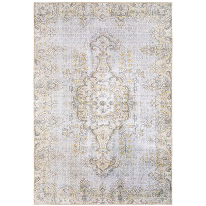 Sofia Grey Gold Bohemian Oriental Indoor Rug