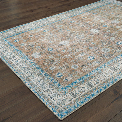 Sofia Gold Blue Bohemian Oriental Indoor Rug