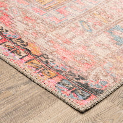 Sofia Pink Blue Bohemian Oriental Indoor Rug