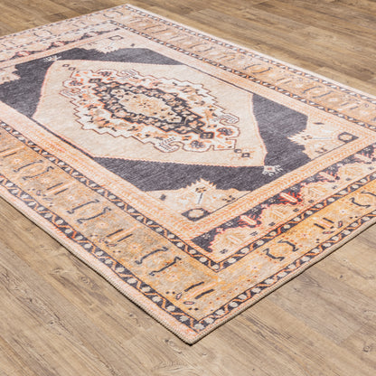 Sofia Grey Gold Bohemian Oriental Indoor Rug