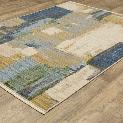 Soleri Blue Green Modern & Contemporary Abstract Indoor Rug