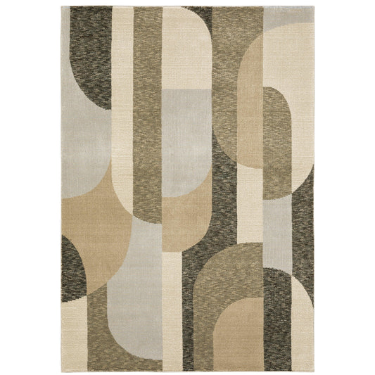 Strada Brown Beige Modern & Contemporary Geometric Indoor Rug