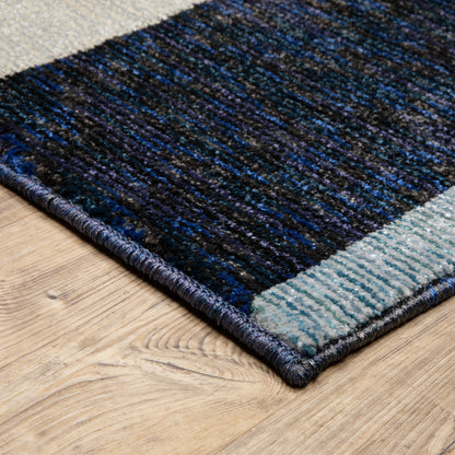 Strada Blue Grey Modern & Contemporary Geometric Indoor Rug