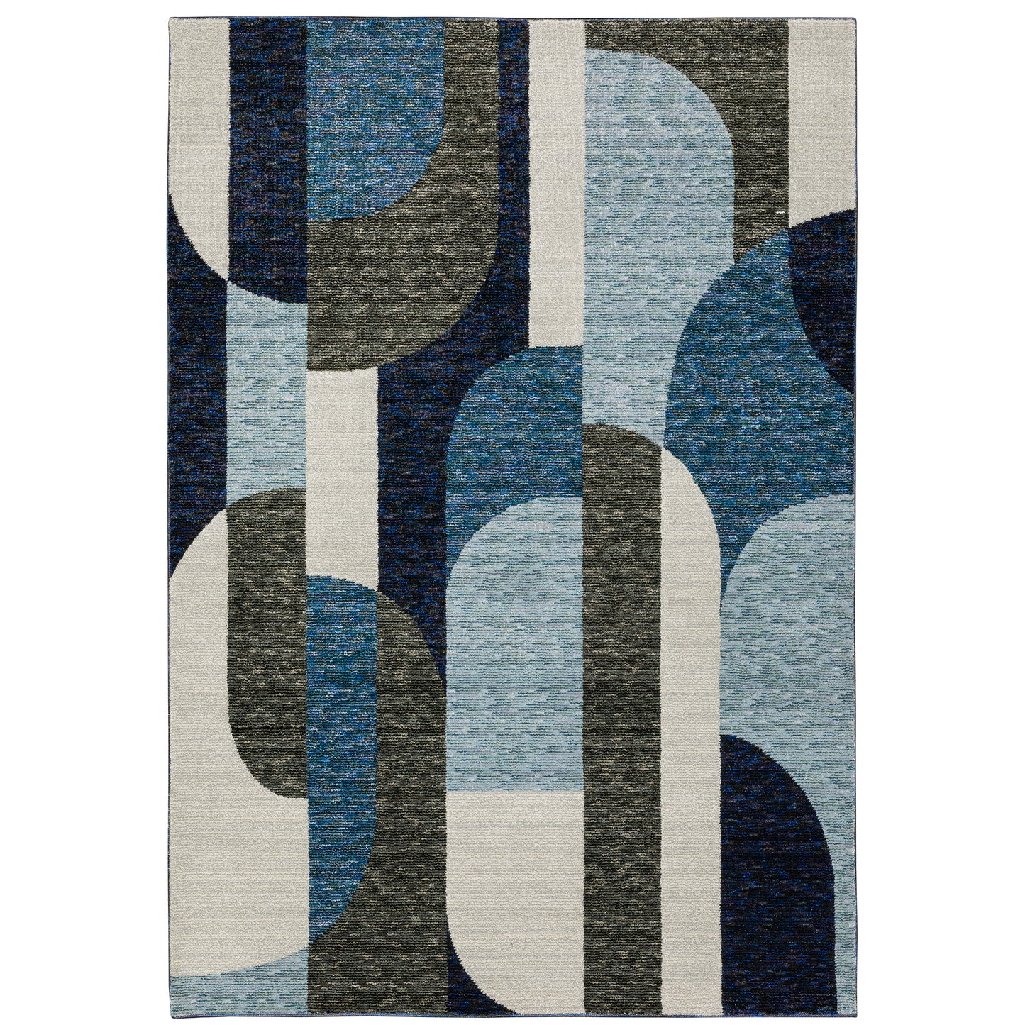 Strada Blue Grey Modern & Contemporary Geometric Indoor Rug