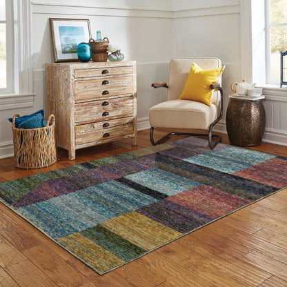 Strada Multi-colored  Modern & Contemporary Geometric Indoor Rug