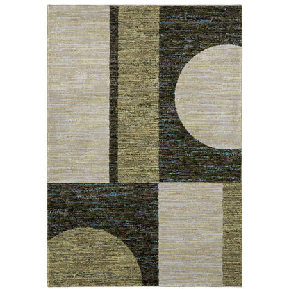 Strada Gold Green Modern & Contemporary Geometric Indoor Rug