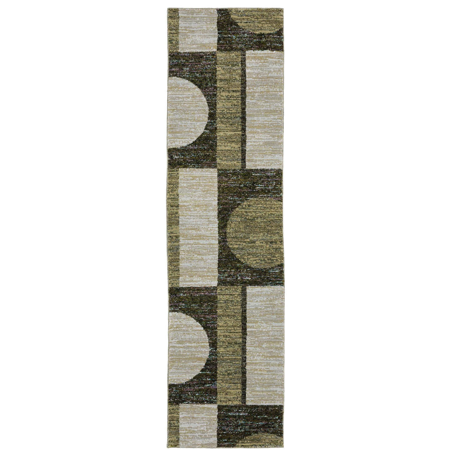 Strada Gold Green Modern & Contemporary Geometric Indoor Rug