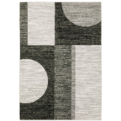 Strada Charcoal Grey Modern & Contemporary Geometric Indoor Rug