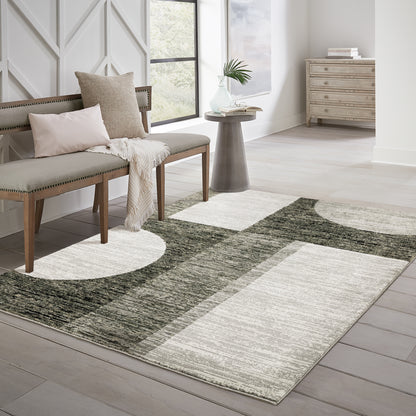 Strada Charcoal Grey Modern & Contemporary Geometric Indoor Rug