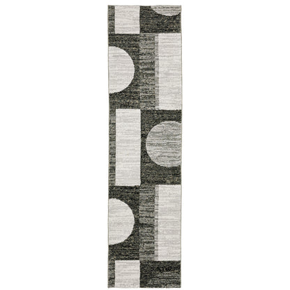 Strada Charcoal Grey Modern & Contemporary Geometric Indoor Rug