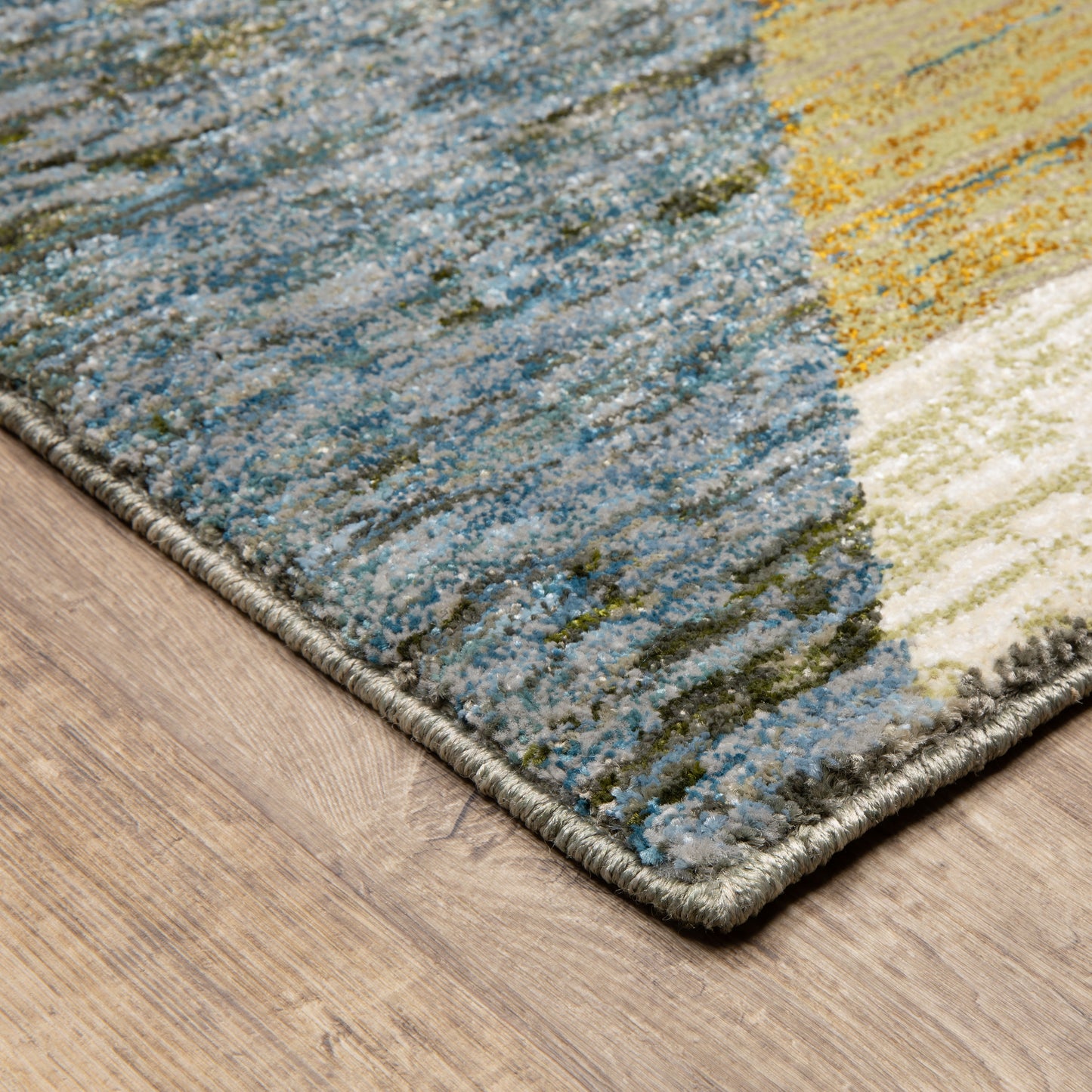 Strada Gold Blue Modern & Contemporary Geometric Indoor Rug