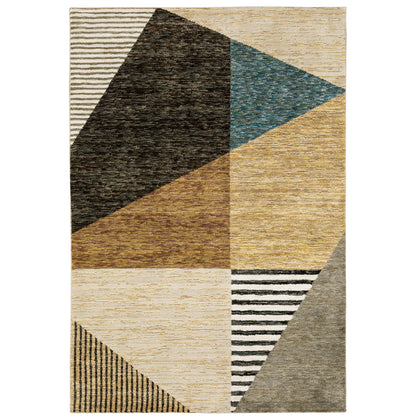 Strada Gold Multi Modern & Contemporary Geometric Indoor Rug