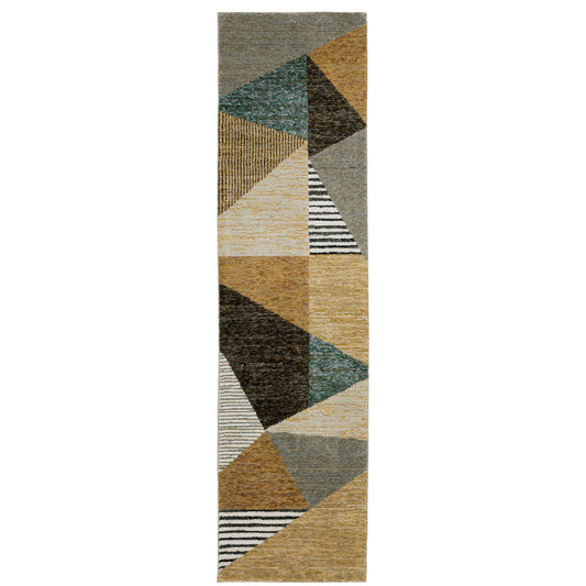 Strada Gold Multi Modern & Contemporary Geometric Indoor Rug