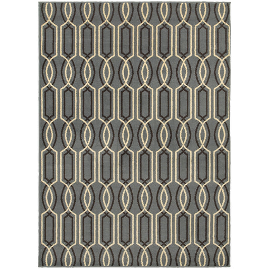 Stratton Blue Ivory Casual Geometric Indoor Rug