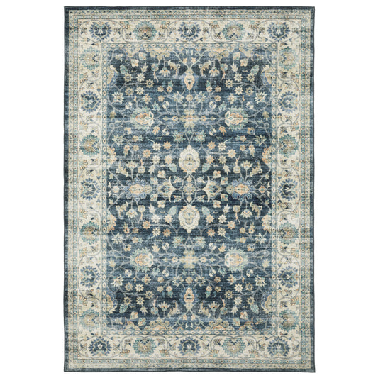 Sumter Blue Ivory Traditional Oriental Indoor Rug