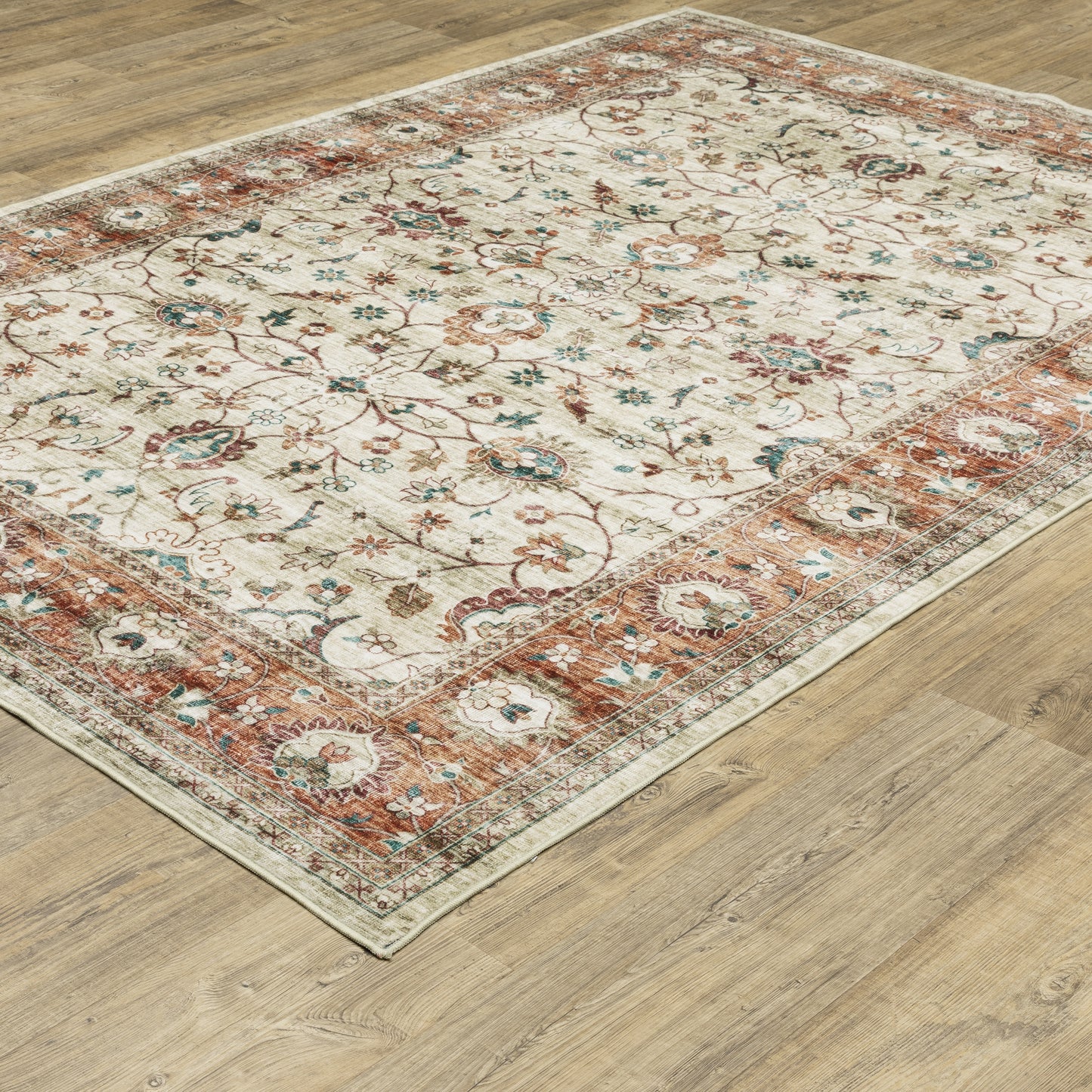 Sumter Ivory Orange Traditional Oriental Indoor Rug